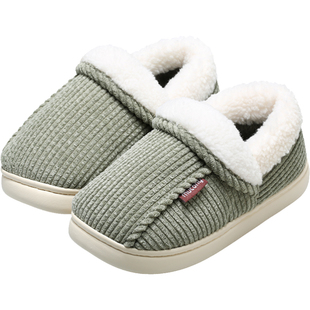 牧童亲子棉拖鞋冬季男童加绒保暖室内家居鞋轻便软底儿童拖鞋女童