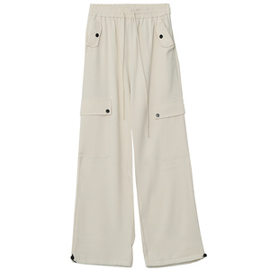 口袋束脚运动裤胖仙女莹莹大码女装胖mm秋休闲百搭显瘦长款工装裤