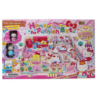 HELLO KITTY凯蒂猫KT猫公仔女孩过家家玩具屋大房子公主城堡别墅