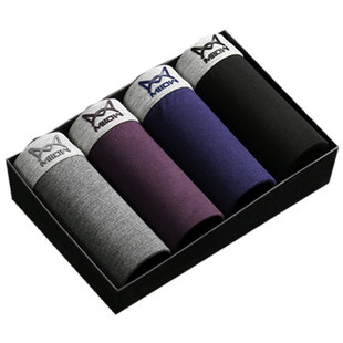 猫人男士内裤平角裤纯棉莫代尔内裤男大码裤头透气男式四角裤裤衩