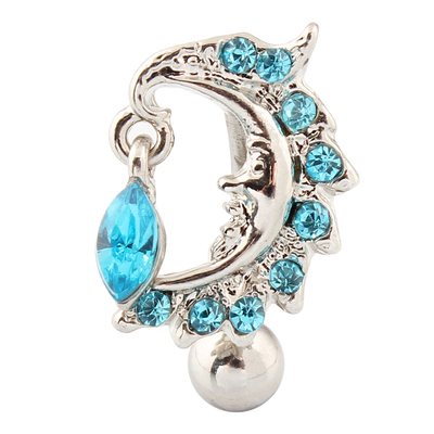 月亮倒挂肚脐环防过敏医用不锈钢针脐钉人体穿刺穿孔 Belly ring