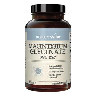 Naturewise双甘氨酸镁补镁补剂女士成人镁元素补充剂胶囊 90粒/瓶