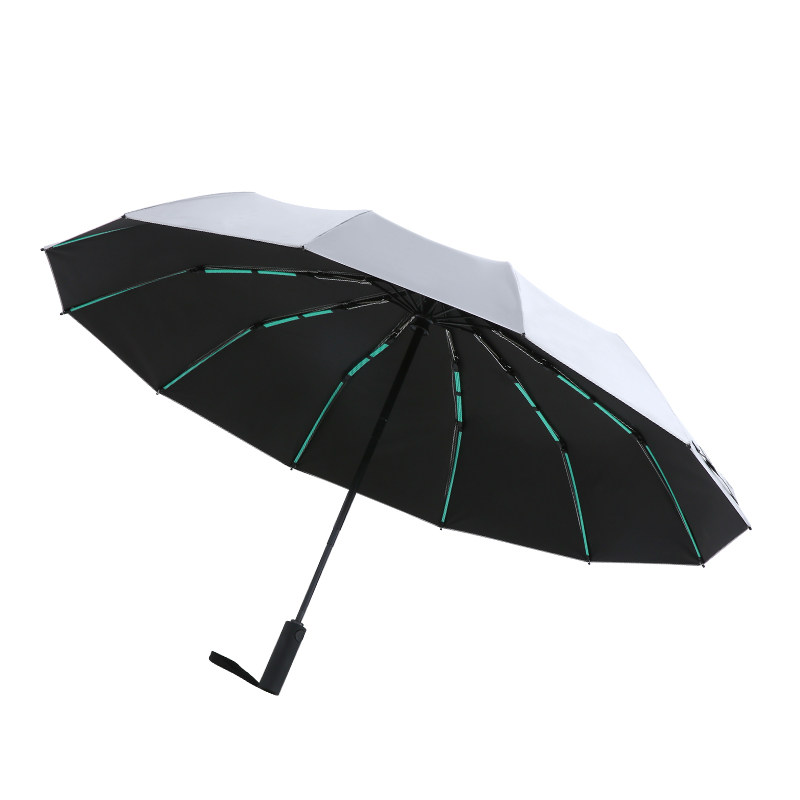 雨航银胶60骨全自动雨伞晴雨两用男女黑胶防晒防紫外线遮阳折叠伞