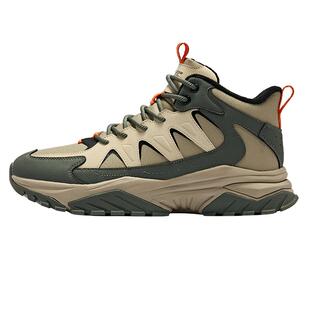 鸿星尔克新款炽野男休闲鞋防滑加厚皮面棉鞋厚底增高中高帮运动鞋