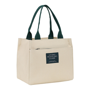 新款日式环保帆布手提包饭盒袋子上班族通勤带饭便当包手拎袋百搭