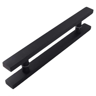 简约加厚不锈钢玻璃门拉手对装实木门大门拉手高端酒店门把手黑色