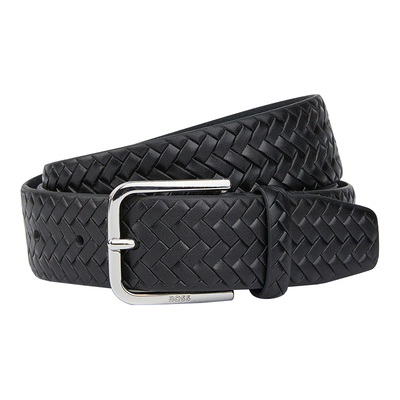 HugoBoss黑标男士真皮编织皮带