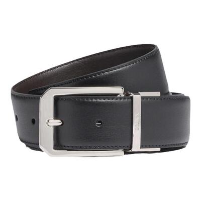 ZEGNA杰尼亚黑色/深棕色皮带