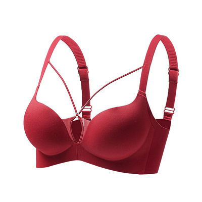 大码无痕内衣女胖mm小胸聚拢显大