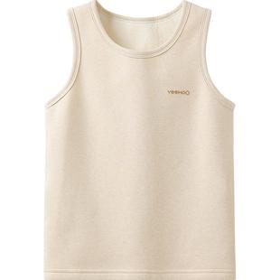 英氏儿童背心男童女童加绒上衣纯棉吊带内外穿秋冬保暖马甲打底衫