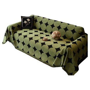 现代中古风复古风圆形沙发巾沙发套秋冬新款加厚沙发盖布沙发垫罩