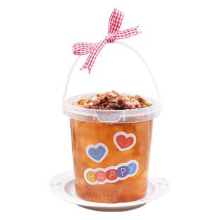 冰粉冰汤圆打包盒一次性专用碗网红手提水果捞盒子商用烧仙草桶杯