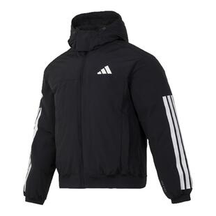 阿迪达斯官方羽绒服男装25秋季新款黑色运动服加厚保暖外套JG3845