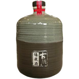 正品古川53度1.5L臻藏酒坛装老酒粮食酒固态浓香高度白酒送礼酒