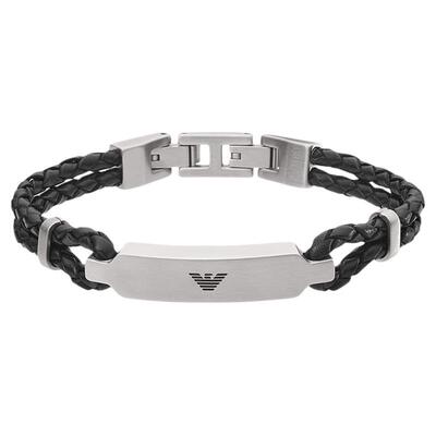阿玛尼手链男皮革编织