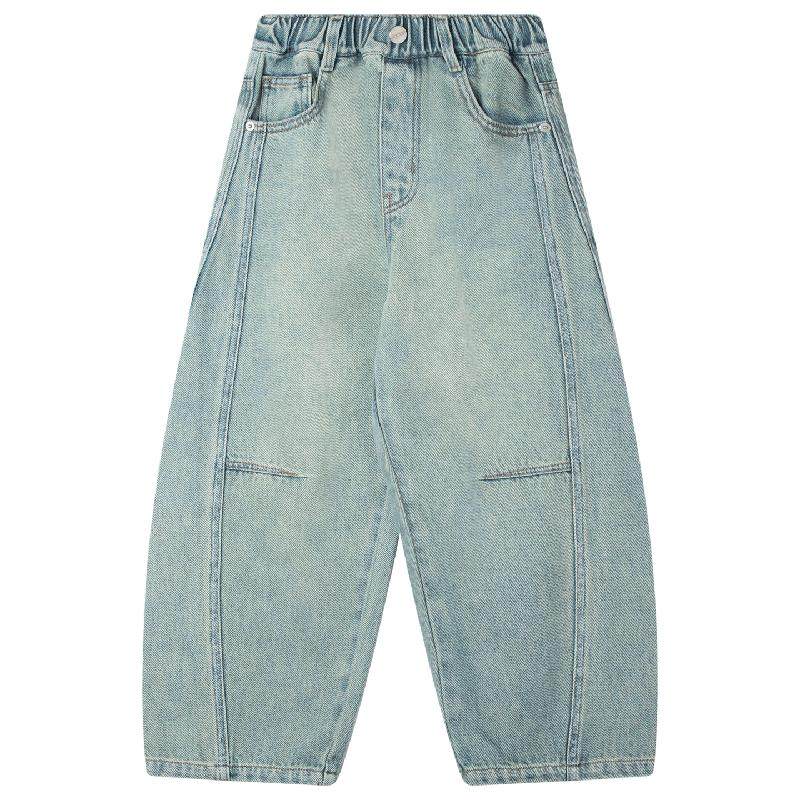 【西岸日落】软软牛仔棉 复古水洗百搭弯刀牛仔裤男女童秋新款