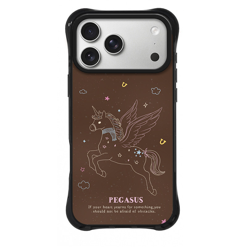 亚克力四角防摔ins适用iphone17promax苹果16pro卡通15小众14全包相机AI键男女红白拼接飞马新年款磁吸手机壳