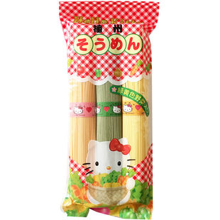 日本hello kitty播州三色蔬菜面 婴儿儿童面条细面300g 宝宝辅食