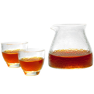 AIRFLOW/气流 耐高温玻璃咖啡杯套装锤目纹壶精品咖啡分享壶公道