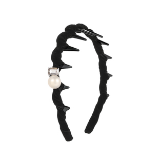 DODOGOGO绒面缠绕锆石珍珠发箍女2026新款防滑带齿头箍简约发饰