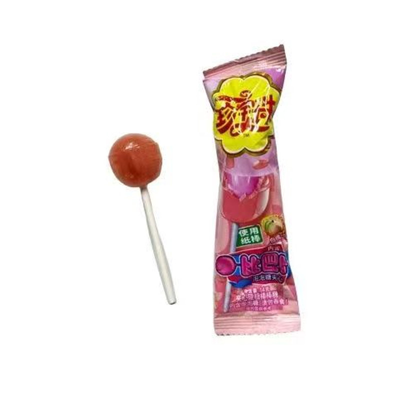 珍宝珠夹心泡棒棒糖连在一起