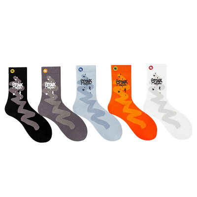 花田靴下原创设计男士中筒袜新款