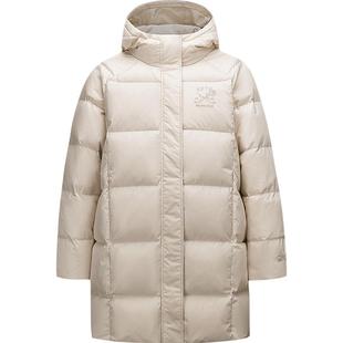 安踏中长款羽绒服女冬季新款连帽鸭绒保暖休闲棉服外套162618903