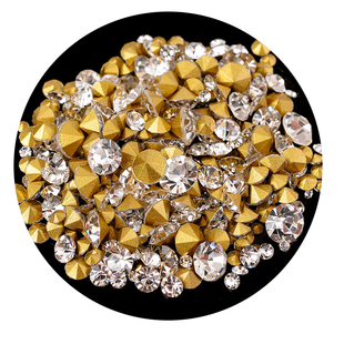 白色 国贸AA尖底钻玻璃钻头饰发饰饰品补钻diy配件水钻 超闪