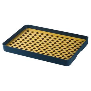 水杯子沥水盘家用客厅双层托盘茶楼长方形茶盘塑料茶杯收纳架杯架