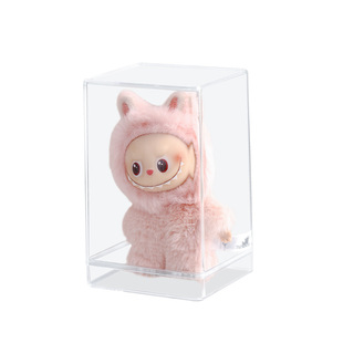 四代labubu展示盒单个透明适用泡泡玛特拉布布手办盲盒收纳展示架
