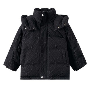 男童冬季潮酷黑色90白鸭绒面包羽绒服2025新款儿童装免洗防寒外套