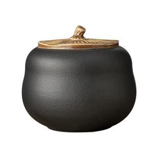 精品高档陶瓷茶叶罐密封便携小号家用旅行柿子茶罐事事如意罐子