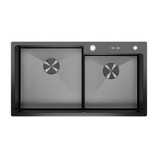 法国法派斯304不锈钢水槽双槽厨房家用洗碗槽加厚水池洗菜盆8650