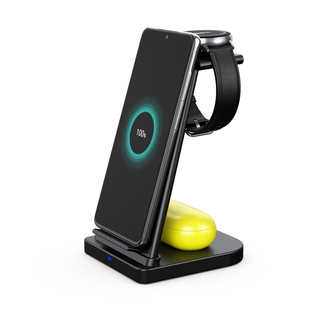 qi认证无线充电器适用三星S23 Ultra/S24+/22/Note20/10手机Galaxy Watch手表支架BudsPro耳机三合一快充底座