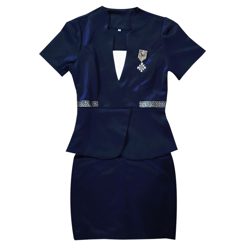 2021年夏酒店工服桑拿技师工作服性感足浴套装空姐装大码足疗师女