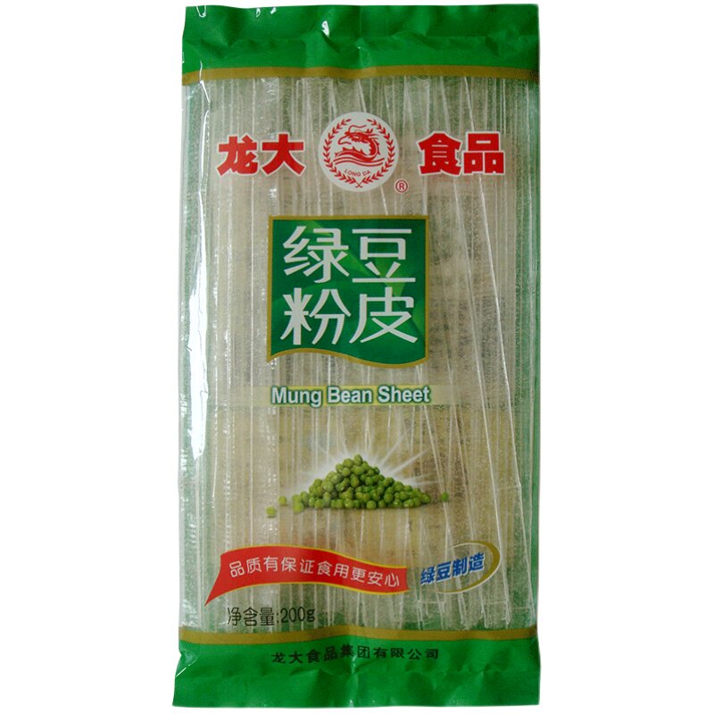 龙大绿豆粉皮200gx3袋无添加纯绿豆条形粉皮粉丝