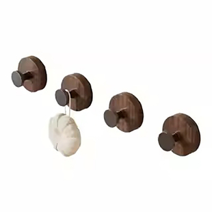 胡桃木纹真空吸盘挂钩强力承重免打孔入户门后厨房卫生间浴室挂钩