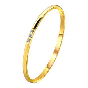 极细！不掉色小锆石戒指女时尚个性18K 简约实心素圈2026年新款潮