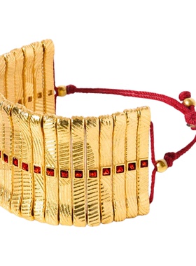 【新品】Wens石来运转石榴石小金条红绳手链女新年生日礼物