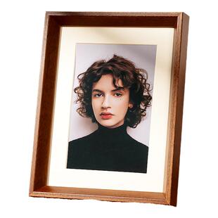 实木相框摆台高级感摆件6寸7寸8寸洗照片做成相框相册挂墙定制diy