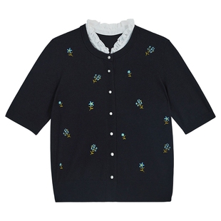 【天丝系列】YINER音儿专选2025秋季新款假两件荷叶边领毛针织衫