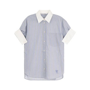 ACNE STUDIOS 春夏新款女士条纹短袖衬衫银泰百货精品 301574