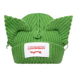 现货 Charles Jeffrey Loverboy CEB 明星同款猪猪猫耳针织毛线帽