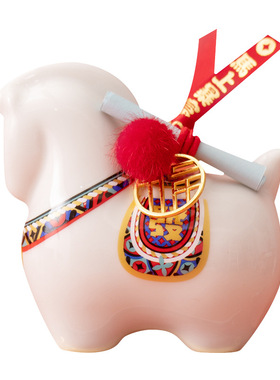 2026开门红礼品陶瓷马年国潮摆件