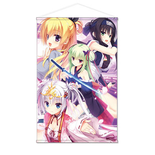 千恋万花 朝武芳乃 常陆茉子 丛雨游戏挂画 动漫周边海报日式贡缎