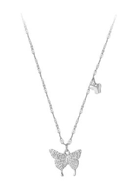 S999纯银锁骨链女高级感蝴蝶项链