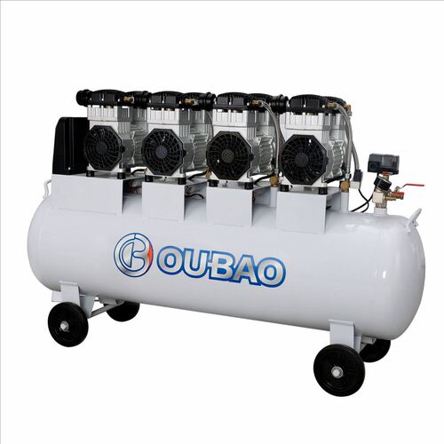 欧堡静音空压机200L4头无油机1500W*4