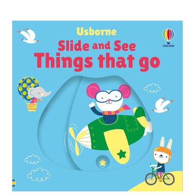 【预售】交通工具 趣味机关书英文儿童趣味进口原版书纸板书6岁-9岁【Slide and See】 Things That Go Fiona Watt Usborne chil