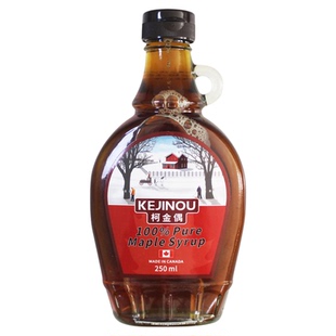 柯金偶枫叶糖浆250ml加拿大进口纯枫糖浆甜点烹饪调味华夫松饼用