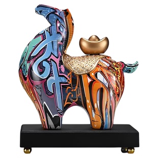 彩色马上有钱马摆件高档办公室装饰品玄关客厅电视柜乔迁开业礼物